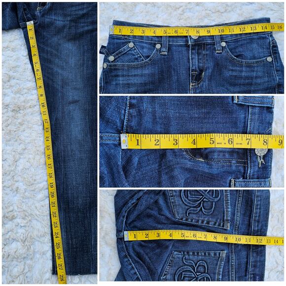 Dark Stretch Denim Skinny Jeans Size 6 Cropped Raw Hem Rock Republic Berlin - Picture 7 of 10